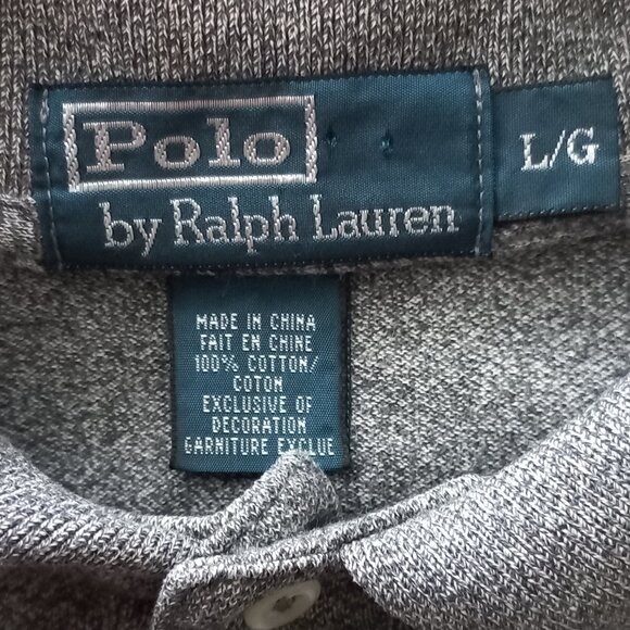 POLO RALPH LAUREN grey marl long sleeve polo shirt - Picture 10 of 11